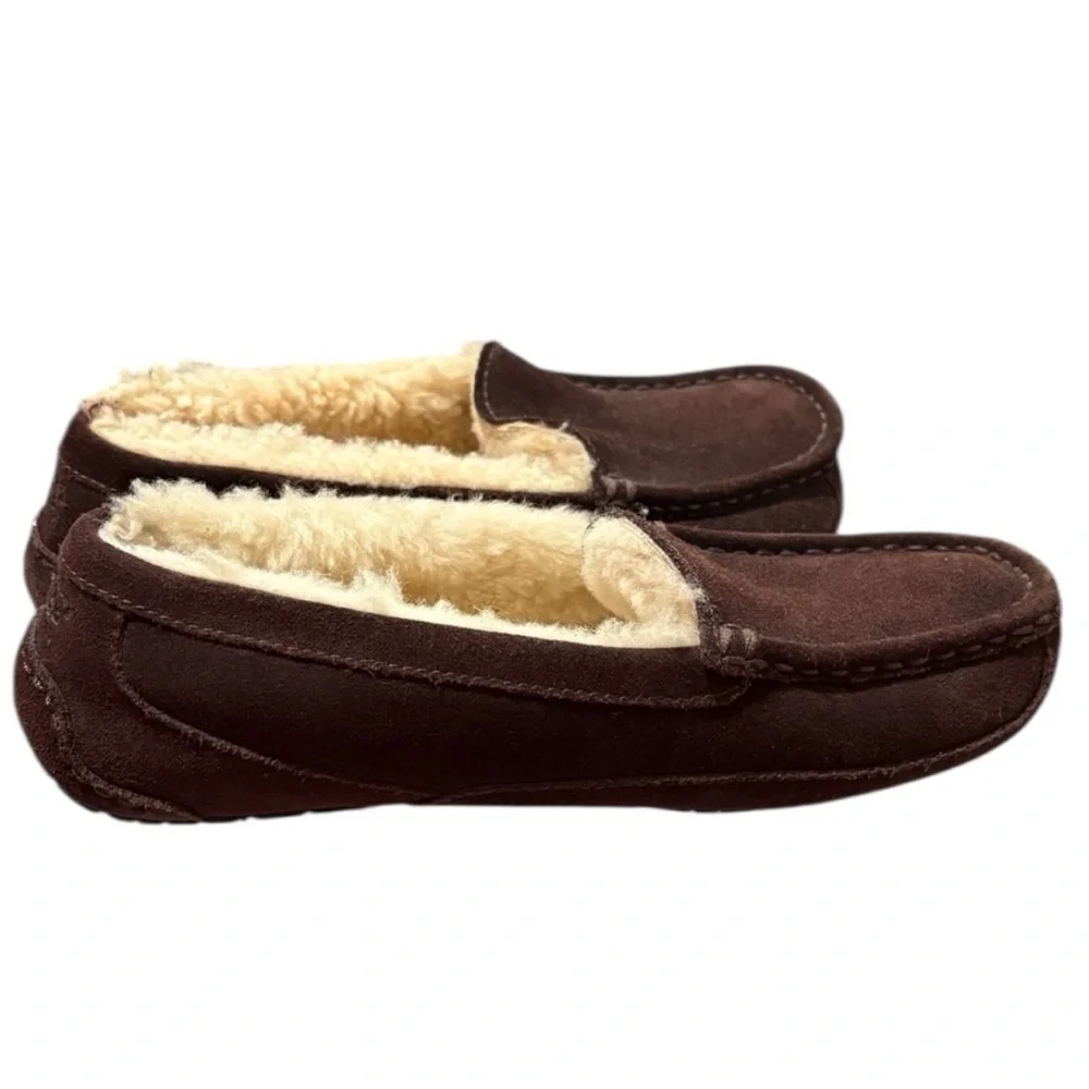 UGG Kids Chocolate Suede Slippers